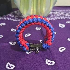 Red and Blue Braided Paracord Bracelet